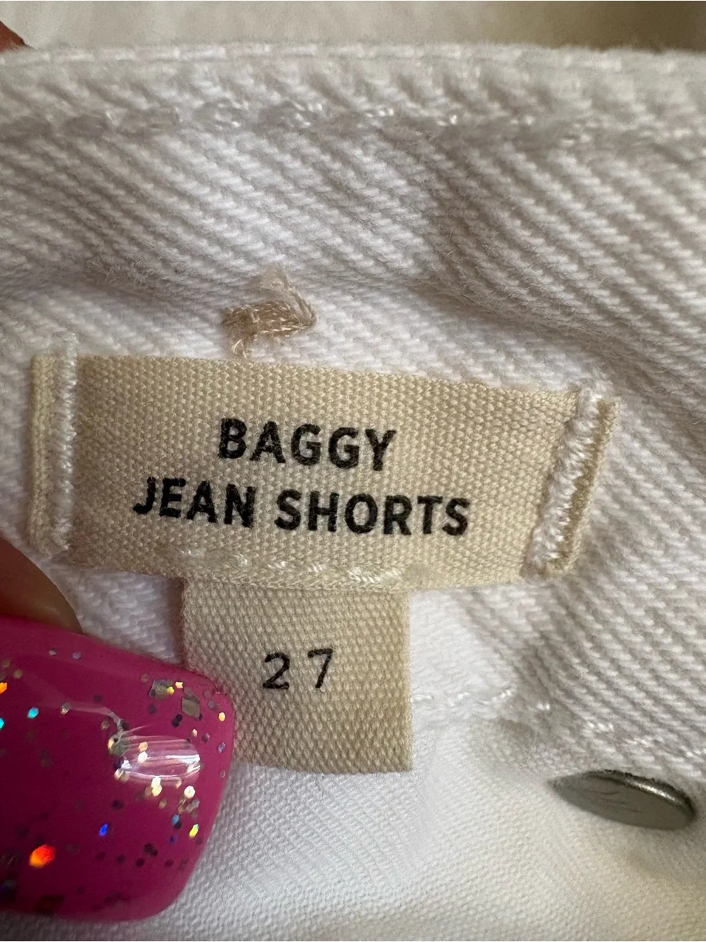 NWOT Madewell Baggy Jean Denim Shorts in Tile White Women’s 27